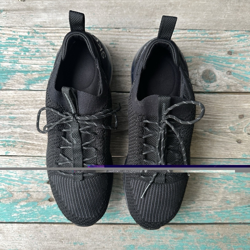 Skechers Skech-Air Element Sneaker Women's 7.5 US Black Lace Up Stretch Fit